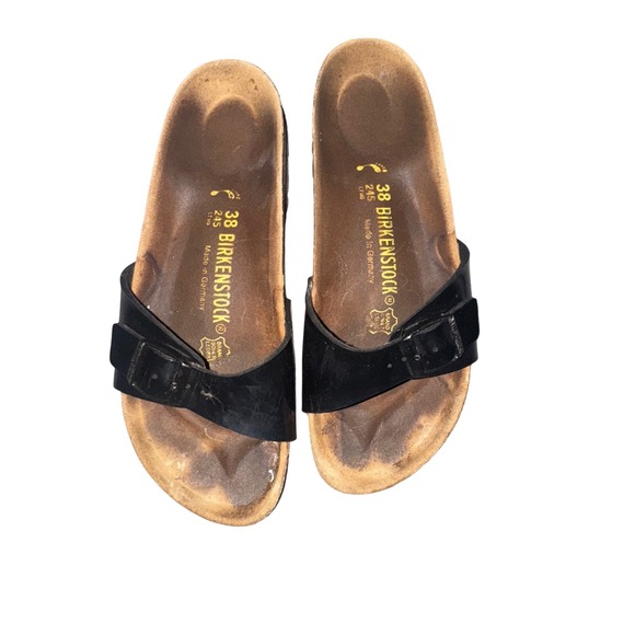 Birkenstock Patent Black Madrid Sandals Women's 38 EU / 7–7.5‎ US Regular Fit - Picture 1 of 6